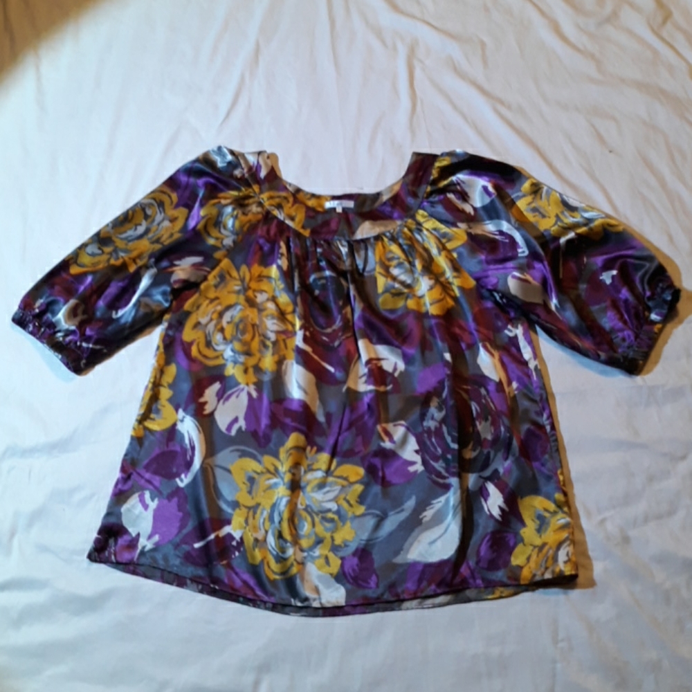 Metro 7 vibrant floral blouse "berry dahlia"